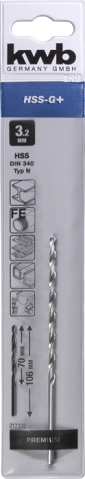  KWB 49217332 HSS-G burgija, 3,2 mm (KWB 49217332)