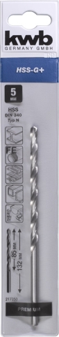  KWB 49217350 HSS-G burgija, 5,0 mm (KWB 49217350)
