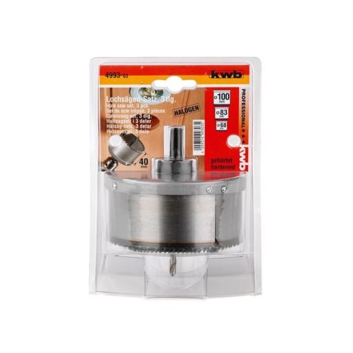 KWB 49499303 Set krunastih testera za drvo 68, 83 i 100 mm, dubina 40 mm, 3 kom (KWB 49499303)