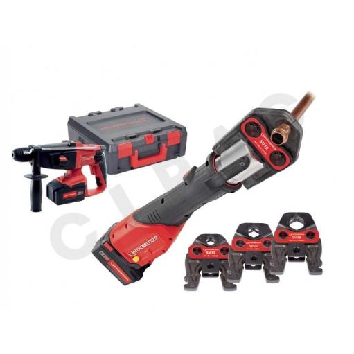 Set ROMAX 4000 Rothenberger 1000002282 press uređaj 18V, 4.0Ah + 3 TH 16-20-26mm + akumulatorski čekić RO RH (ROT 1000002282)