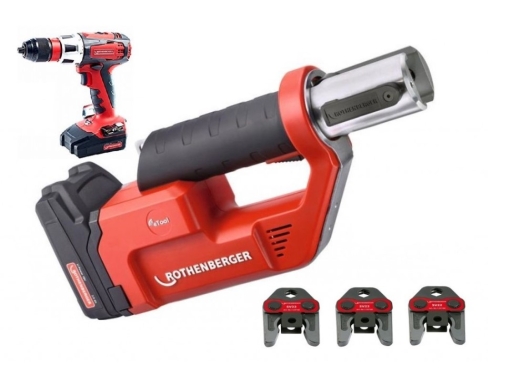 Set Rothenberger 1000002290 ROMAX Compact TT press uređaj + TH16-20-26 + aku. udarna bušilica RO DD60, 18V, 2.0Ah (ROT 1000002290)