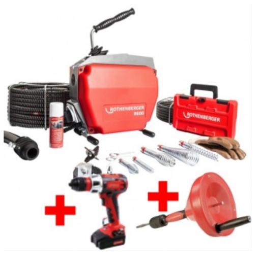 Set za odglušenje Rothenberger R600 + ROSPI 8 H+E + Bušilica (ROT 1000001702)