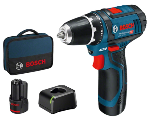 Bosch GSR 12V-15 Akumulatorska bušilica-odvrtač u torbi, 2x2.0Ah (060186810F)