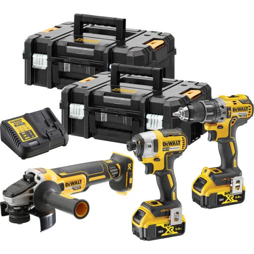 DeWalt DCK384P2T Aku set alata brusilica, šrafilica i udarni odvijač (DCK384P2T)