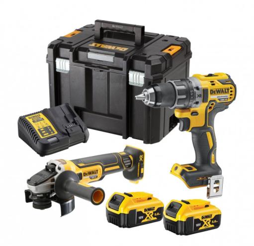 DeWalt DCK2020P2T Akumulatorski set alata DCD791 + DCG405, 18V 2x5,0 Ah + TSTAK kofer (DCK2020P2T)