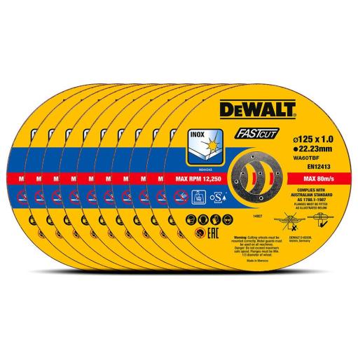 DeWalt DT43972 Rezni disk za inox 125x1mm, 10 komada u aluminijumskom pakovanju (DT43972)