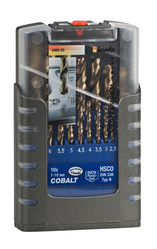  KWB 49248920 HSS Cobalt set burgija 1-10 19/1 | za metal, korak 0.5, DIN 338 (KWB 49248920)