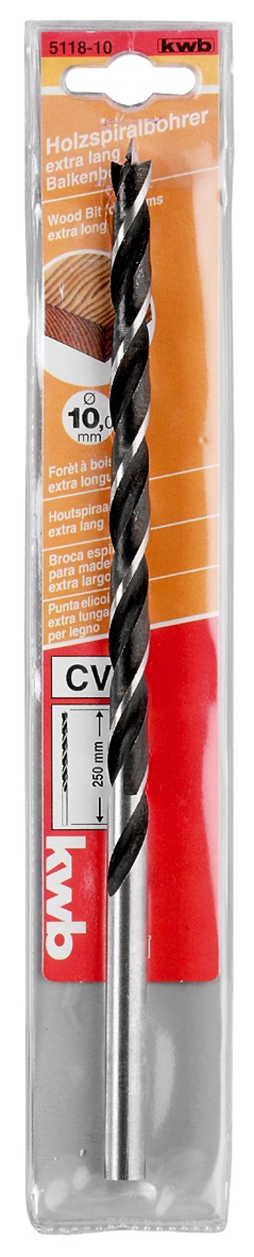  KWB 49511818 CrV burgija za drvo 18x250, duga (KWB 49511818)