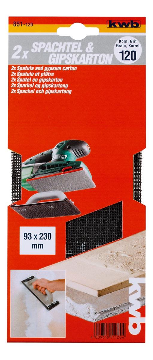  KWB 49851120 Brusni papir 93x230 GR120 SB 2/1 | mrežasti, za gipskarton/boju/rđu (KWB 49851120)