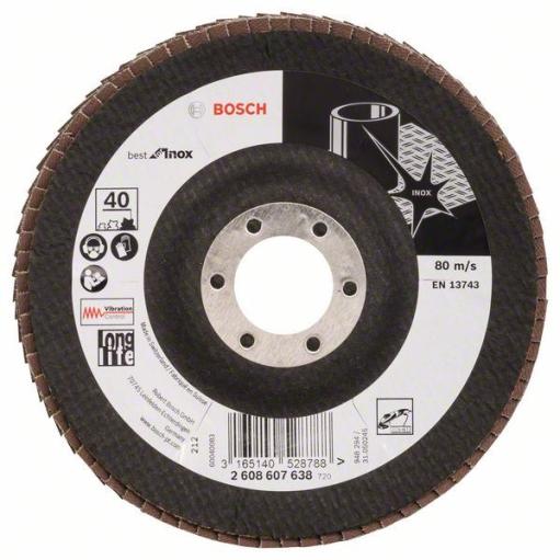 Lamelni brusni disk X581, Best for Inox Bosch 2608607638, 125 mm, 22,23 mm, 40 (2608607638)