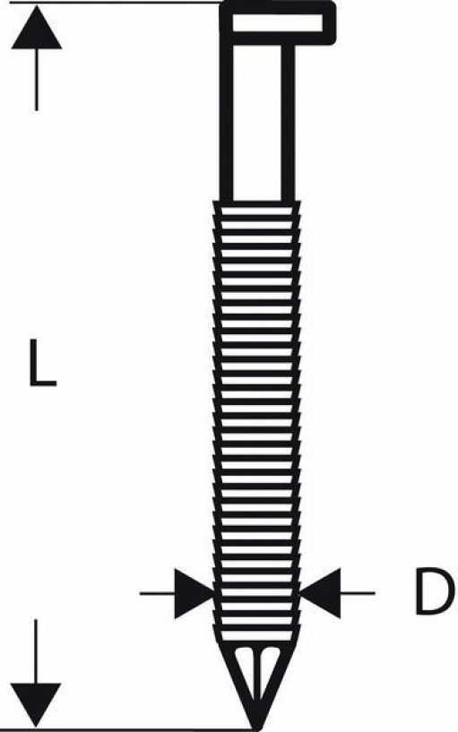 Ekser sa prugama D–glava SN34DK 75RG Bosch 2608200021, 2,8 mm, 75 mm, pocinkovana, nabrazdana (2608200021)