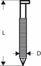 Ekser sa prugama D–glava SN34DK 75RG Bosch 2608200021, 2,8 mm, 75 mm, pocinkovana, nabrazdana (2608200021)