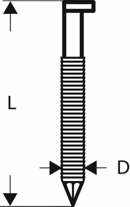 Ekser sa prugama D–glava SN34DK 90RHG Bosch 2608200027, 3,1 mm, 90 mm, toplo pocinkovana, nabrazdana (2608200027)
