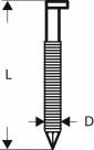 Ekser sa prugama D–glava SN34DK 90RHG Bosch 2608200027, 3,1 mm, 90 mm, toplo pocinkovana, nabrazdana (2608200027)