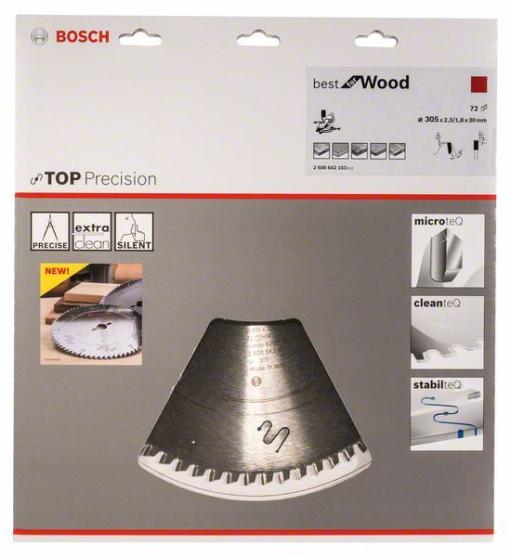List kružne testere Top Precision Best for Wood Bosch 2608642103, 305 x 30 x 2,3 mm, 72 (2608642103)