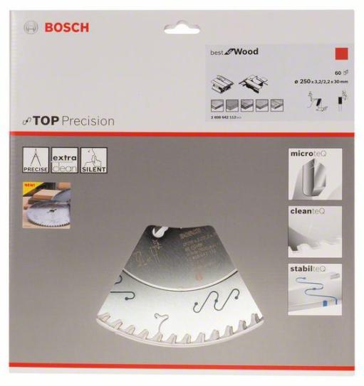 List kružne testere Top Precision Best za drvo 250 x 30 x 3,2 mm, 60 Bosch 2608642112 (2608642112)