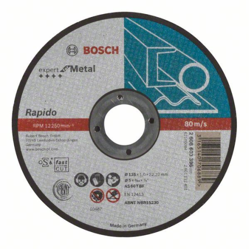 Rezna ploča ravna Expert for Metal - Rapido Bosch 2608603396, AS 60 T BF, 125 mm, 1,0 mm (2608603396)