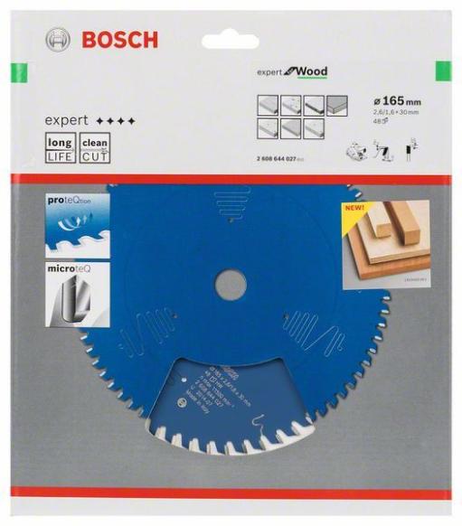 List kružne testere Expert za drvo 165 x 30 x 2,6 mm, 48 Bosch 2608644027 (2608644027)