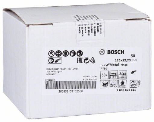 Brusni fiber disk R780, Best for Metal + Inox Bosch 2608621611, 125 x 22,23 mm, G50 (2608621611)