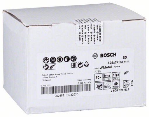 Brusni fiber disk R780, Best for Metal + Inox Bosch 2608621613, 125 x 22,23 mm, G80 (2608621613)