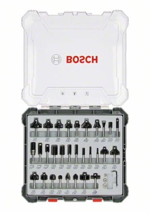 Komplet raznih glodala, 30 komada, držač od 6 mm Bosch 2607017474, 30-piece Mixed Application Router Bit Set. (2607017474)