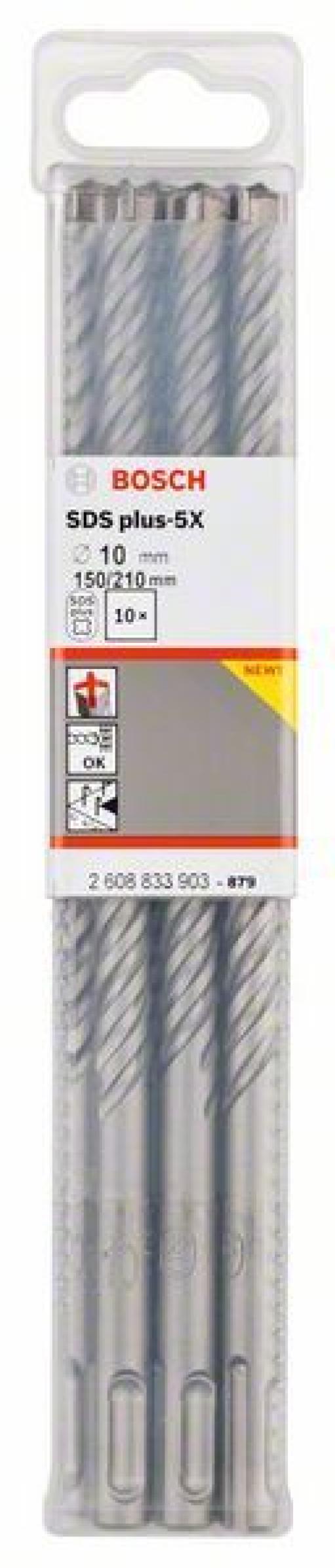 Hamer burgija SDS plus-5X Bosch 2608833903, 10 x 150 x 210 mm, 1 komad (2608833903.)