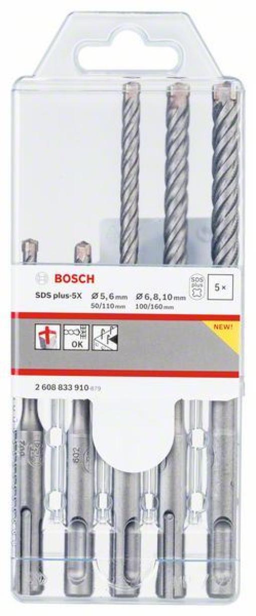 5-delni set hamer burgija SDS plus-5X Bosch 2608833910, 5; 6; 6; 8; 10 mm (2608833910)
