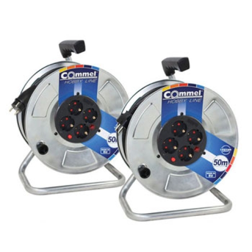 Commel kablovska motalica sa 25m kabla na metalnom bubnju 280mm H05RR-F 3G1,5 C0925 (C0925)