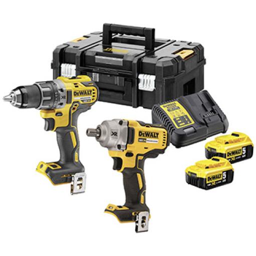 DeWalt DCK2077P2T, Set akumulatorskog alata, aku bušilica DCD791 + aku udarni odvrtač DCF894, 18V 2x5.0Ah (DCK2077P2T)