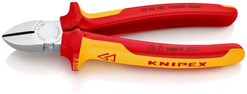 Knipex 70 06 180 Bočne sečice izolovane, VDE, hromirane 180 mm (70 06 180)