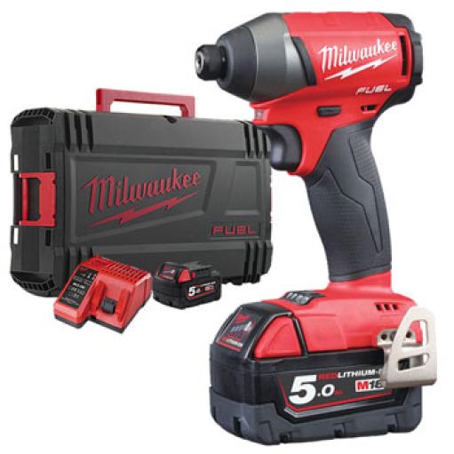 Milwaukee aku odvijač udarni 1/4” 18V 5Ah M18 FID-502X 4933451066 (MIL 4933451066)