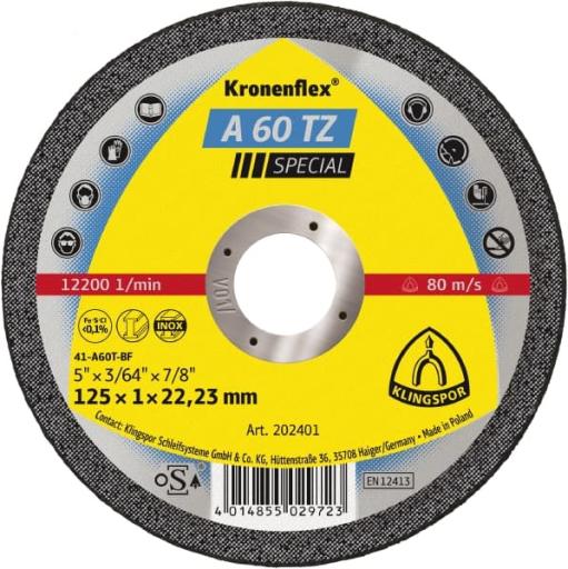 Klingspor A 60 TZ Special Kronenflex® rezna ploča, 202401, 125 mm (KL 202401)