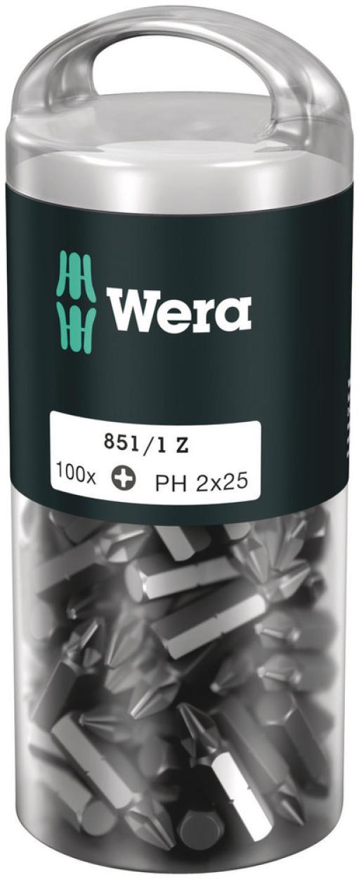 Wera 1x 851/1 Z DIY 100 bit, PH 2 x 25 mm, 100 komada, 05072441001 (WERA 072441)