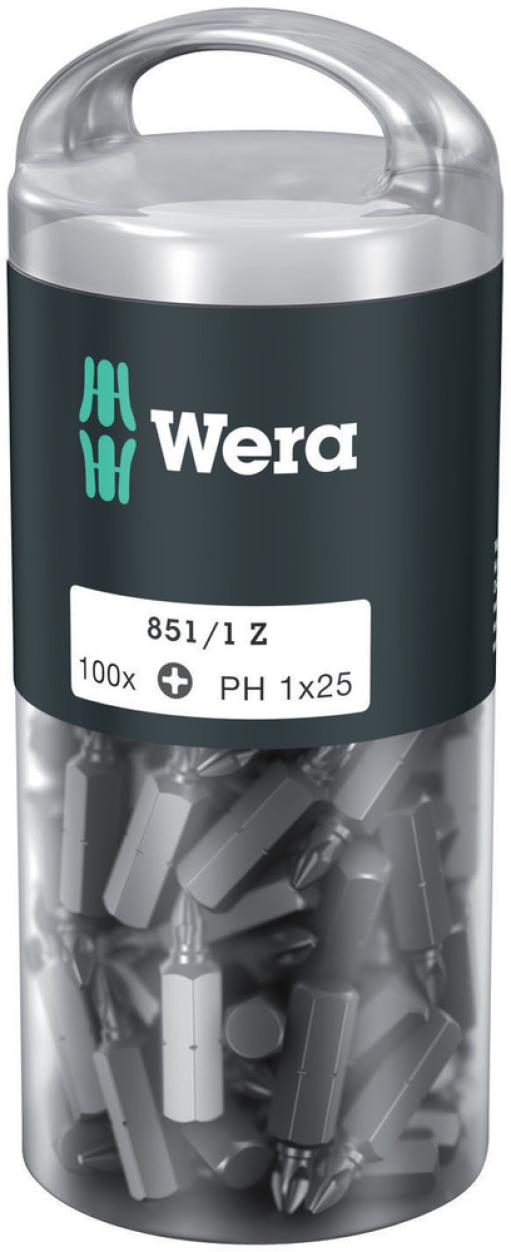 Wera 1x 851/1 Z DIY 100 bit, PH 1 x 25 mm, 100 komada, 05072440001 (WERA 072440)